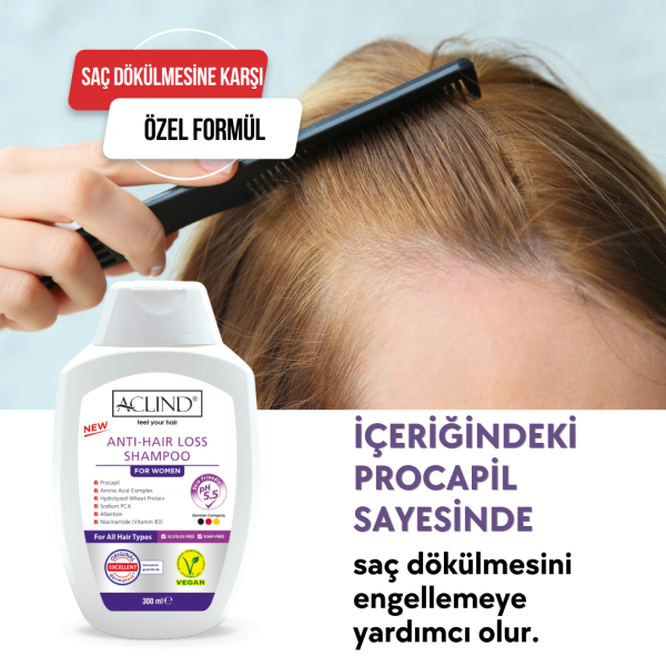 ACLIND® ANTI-HAIR LOSS SHAMPOO Kadın Saç Bakım Şampuanı 300 ml