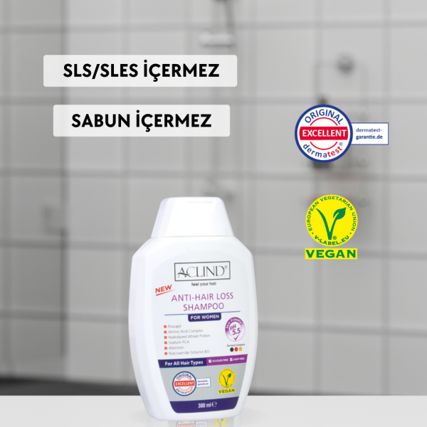 ACLIND® ANTI-HAIR LOSS SHAMPOO Kadın Saç Bakım Şampuanı 300 ml