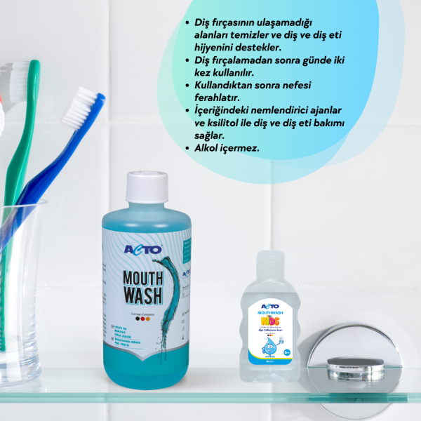 Aclind Aile Ağız Bakım Paketi - Büyük (DENT SHIELD 100 ml + Dent Kids 75 ml + MOUTHWASH 500 ml )