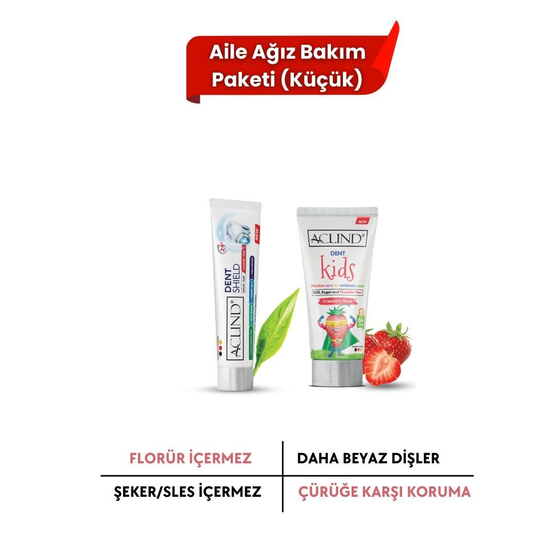 Aclind Aile Ağız Bakım Paketi - Küçük (DENT SHIELD 100 ml + Dent Kids 75 ml )