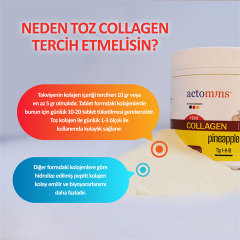 ACTOMINS® Collagen Pineapple 310 gr | Hidrolize Kolajen İçeren Takviye Edici Gıda