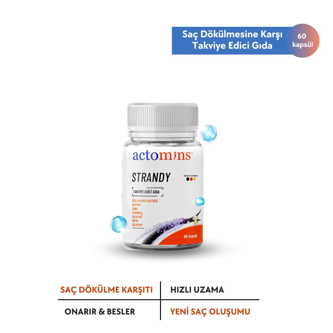 ACTOMINS® STRANDY (Saç Dökülmesine Karşı Takviye Edici Gıda)