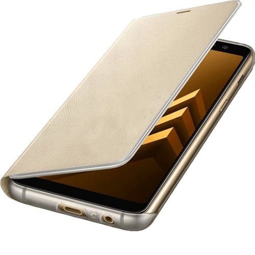 Galaxy A8 (2018) ile Uyumlu Neon Flip Koruyucu Kılıf Altın EF-FA530PFEGWW