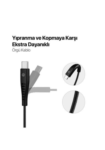 Mojue Usb-C 3’lü Şarj Kablosuz Seti Ekstra Dayanıklı Usb-A Usb-C 2A (Mojue By Ttec)  120/200/300CM