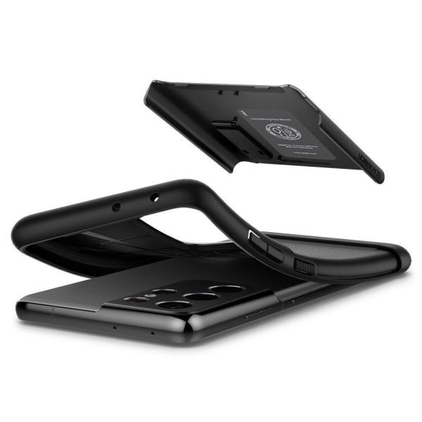 Spigen Galaxy S21 Ultra ile Uyumlu Kılıf Slim Armor Black