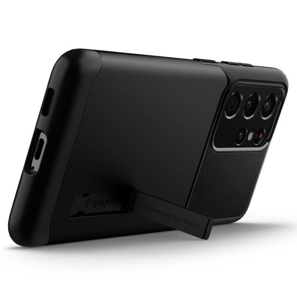 Spigen Galaxy S21 Ultra ile Uyumlu Kılıf Slim Armor Black
