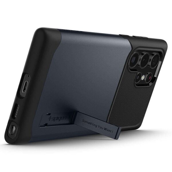 Spigen Galaxy S22 Ultra 5G ile Uyumlu Kılıf Slim Armor Metal Slate