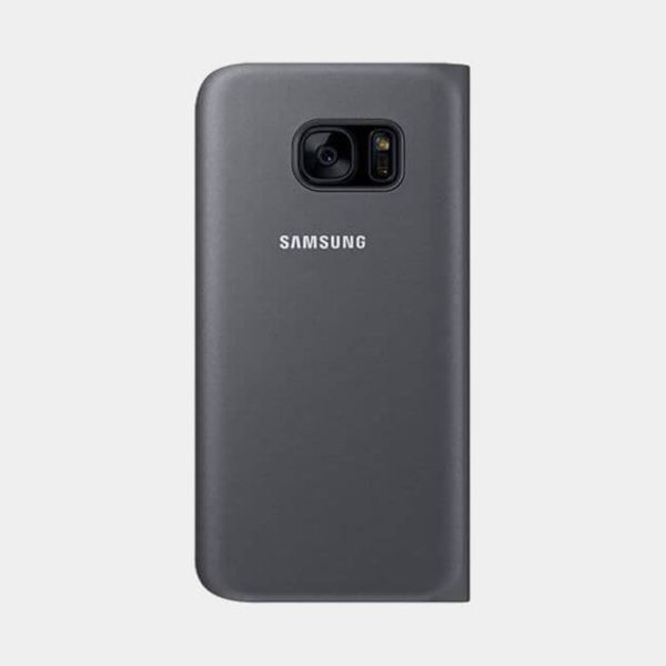 Galaxy S7 ile Uyumlu S View Cover Kılıf Siyah EF-CG930PBEGWW