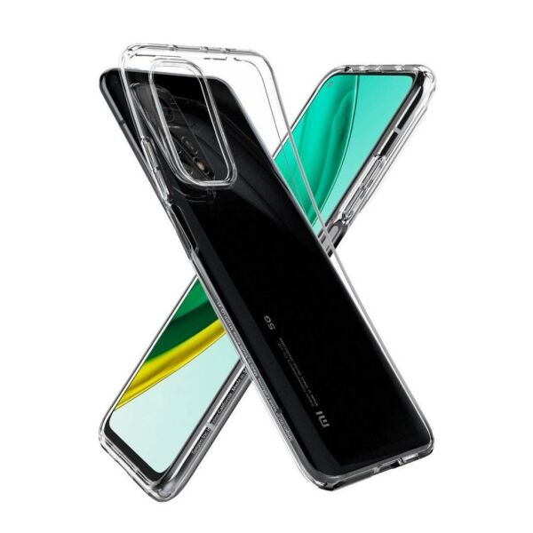 Spigen Mi 10T / Mi 10T Pro / Redmi K30s ile Uyumlu Kılıf Liquid Crystal 4 Tarafı Tam Koruma Crystal Clear