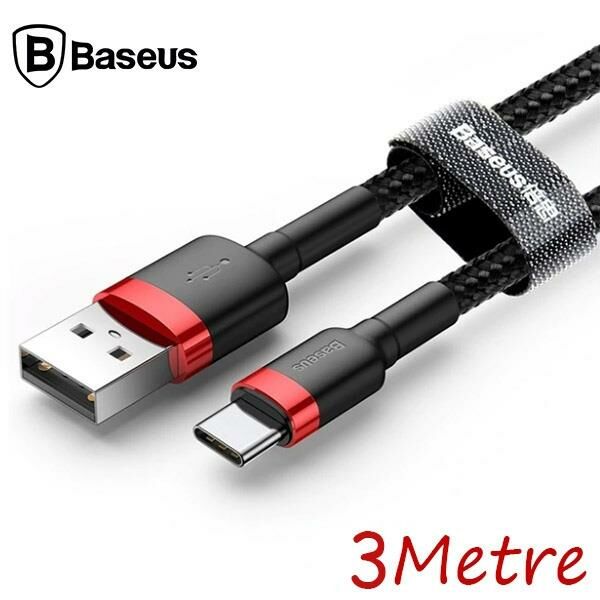 Baseus Cafule Usb Type C 3metre 2.0A Hızlı Şarj Halat Usb Kablo