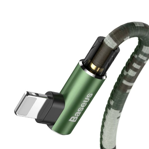 Baseus Camouflage İphone Oyun-Data ve Şarj Kablosu 1.5A 2M Yeşil
