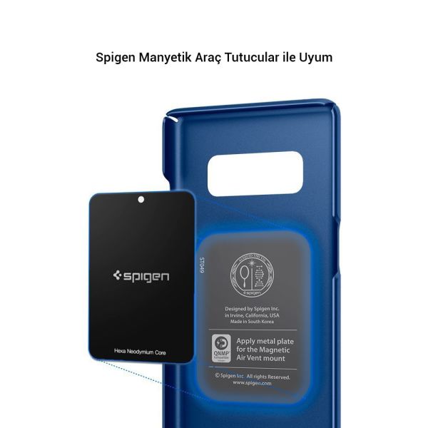 Spigen Galaxy Note 8 ile Uyumlu Kılıf Thin Fit Deep Blue