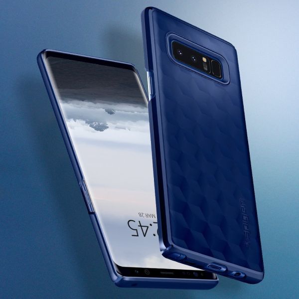 Spigen Galaxy Note 8 ile Uyumlu Kılıf Thin Fit Deep Blue