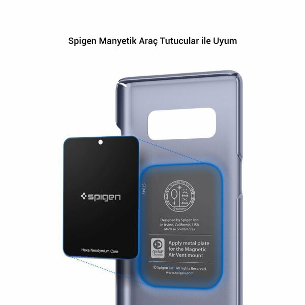 Spigen Galaxy Note 8 ile Uyumlu Kılıf Thin Fit Orchid Gray