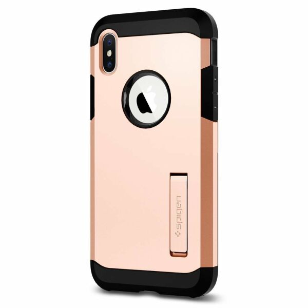 Spigen iPhone X ile Uyumlu Kılıf Tough Armor Blush Gold