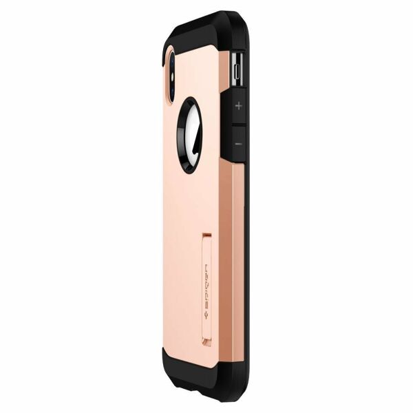 Spigen iPhone X ile Uyumlu Kılıf Tough Armor Blush Gold