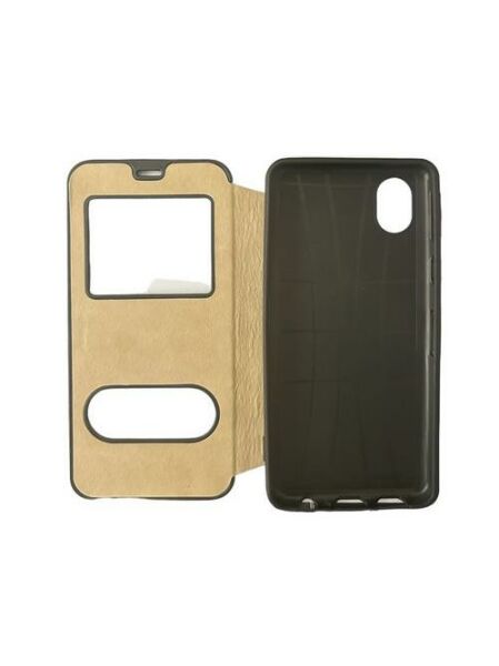 Jopus Galaxy A01 Core ile Uyumlu Premium Kapaklı Kılıf Gold