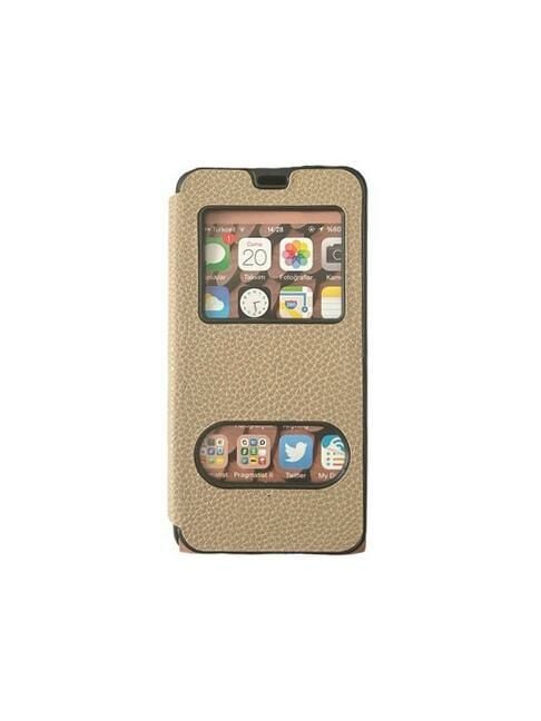 Jopus Galaxy A01 Core ile Uyumlu Premium Kapaklı Kılıf Gold