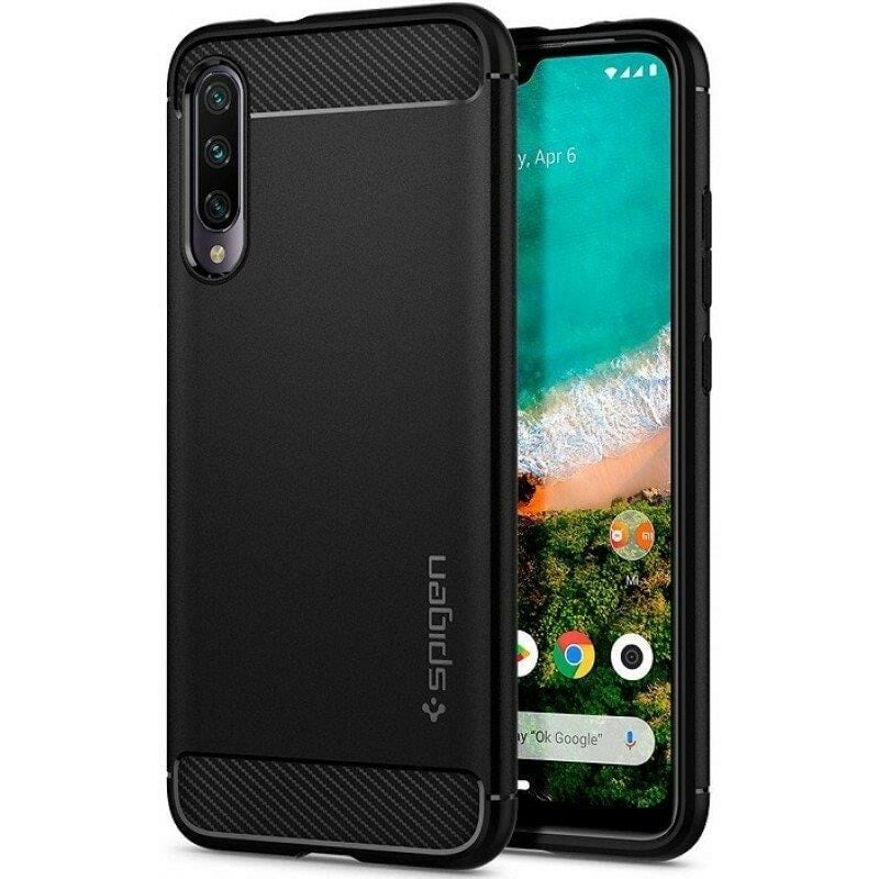 Spigen Mi A3 ile Uyumlu Kılıf Rugged Armor Matte Black