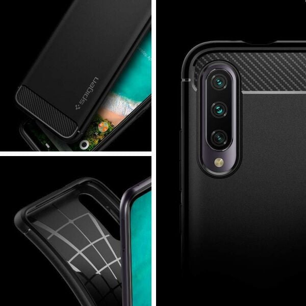 Spigen Mi A3 ile Uyumlu Kılıf Rugged Armor Matte Black