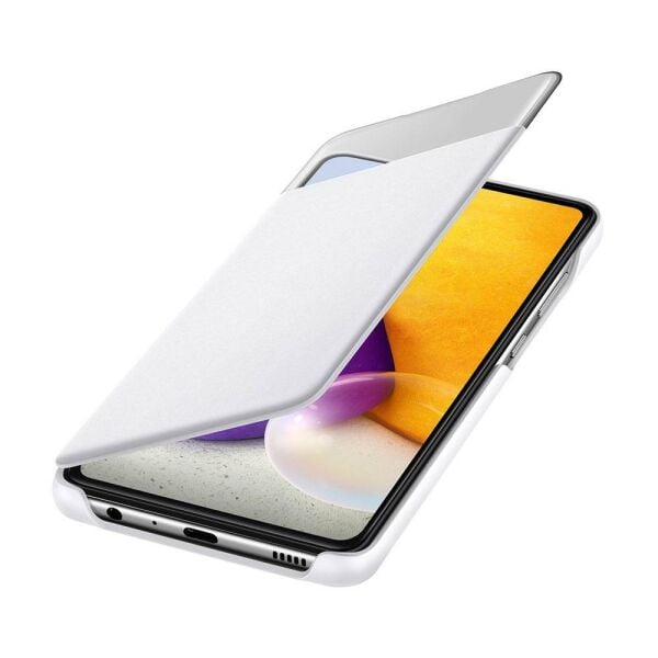 Galaxy A72 ile Uyumlu S View Cüzdan Kılıf Beyaz EF-EA725PWEGWW