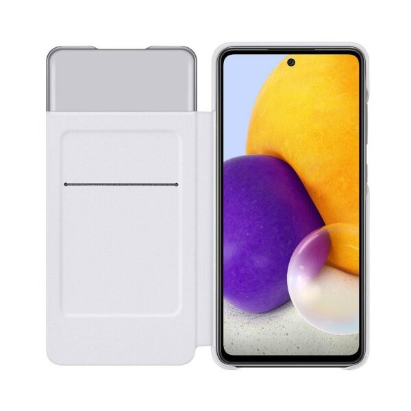 Galaxy A72 ile Uyumlu S View Cüzdan Kılıf Beyaz EF-EA725PWEGWW