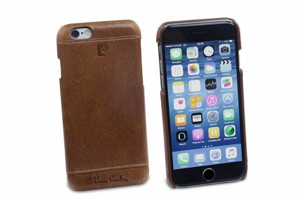 Pierre Cardin iPhone 6 ile Uyumlu Deri Arka Koruma Paneli Kahve PCL-P03