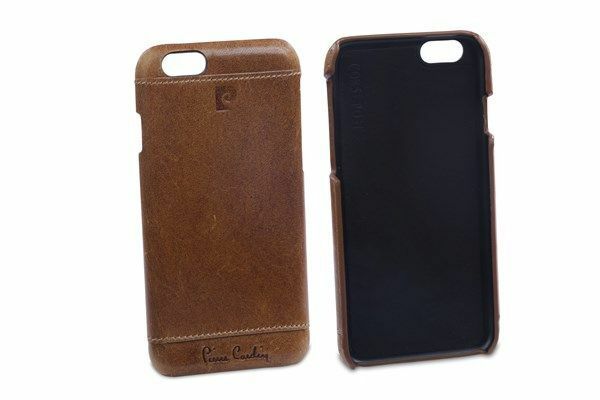 Pierre Cardin iPhone 6 ile Uyumlu Deri Arka Koruma Paneli Kahve PCL-P03