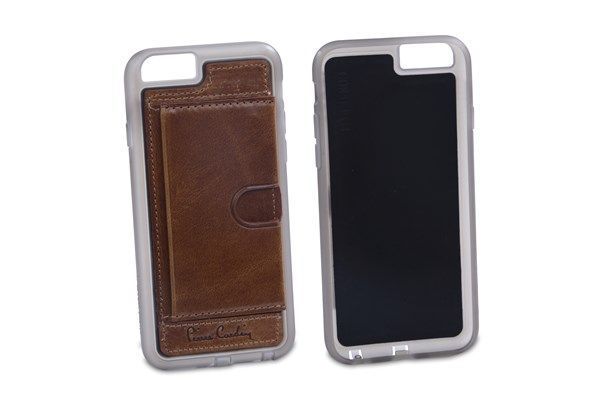 Pierre Cardin iPhone 6 ile Uyumlu Deri Arka Koruma Paneli Kahve PCL-P11