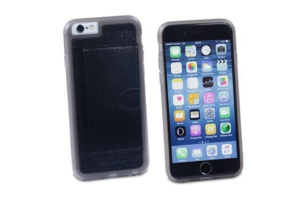 Pierre Cardin iPhone 6 ile Uyumlu Deri Arka Koruma Paneli Siyah PCL-P11