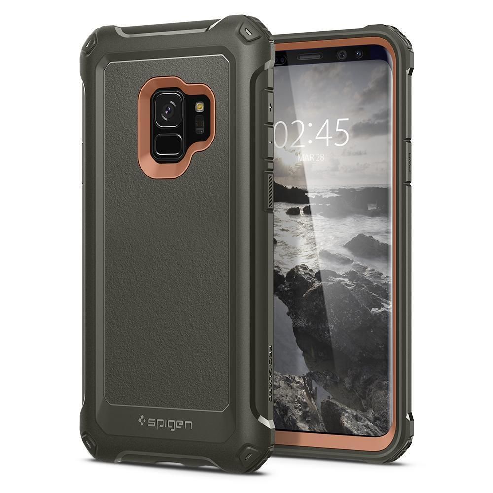 Spigen Galaxy S9 ile Uyumlu Kılıf Pro Guard Army Green