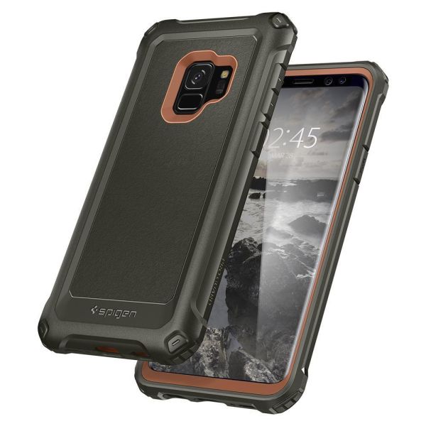 Spigen Galaxy S9 ile Uyumlu Kılıf Pro Guard Army Green