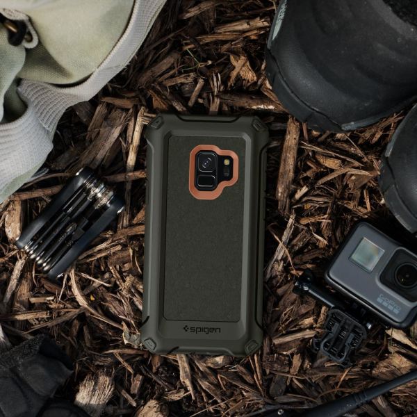 Spigen Galaxy S9 ile Uyumlu Kılıf Pro Guard Army Green