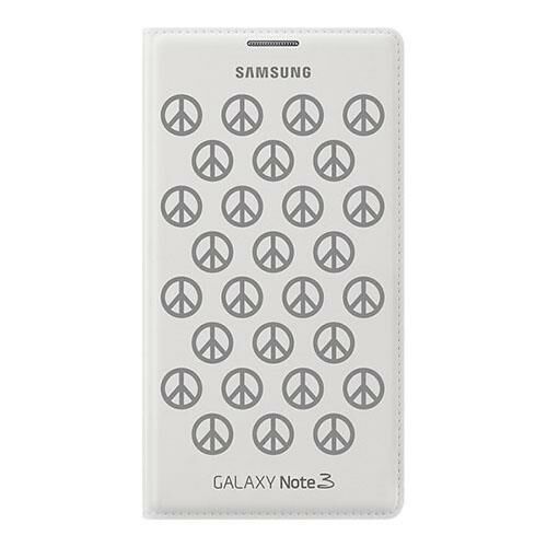 Galaxy Note 3 ile Uyumlu Moschino Flip Wallet  Kılıf Beyaz-Gri EF-EN900BSEGWW