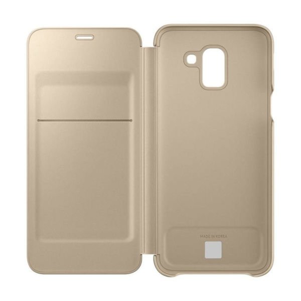 Galaxy J6 2018 ile Uyumlu Wallet Cover Kılıf Altın EF-WJ600CFEGWW