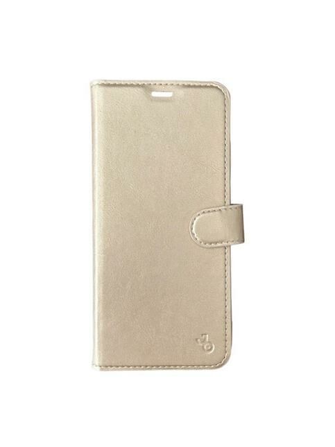 Jopus P40 Lite E ile Uyumlu Kapaklı Kartlıklı Cüzdanlı Kılıf Gold