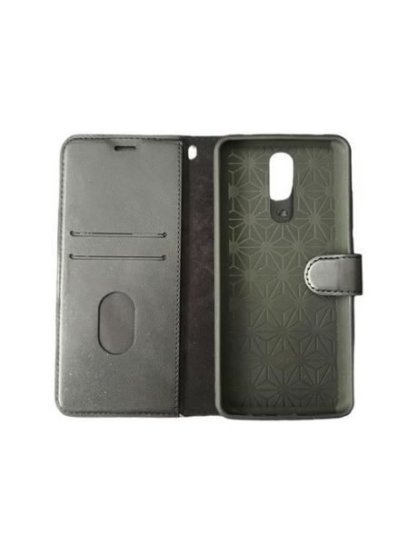 Jopus Mi 8A ile Uyumlu Kapaklı Kartlıklı Cüzdanlı Kılıf Siyah