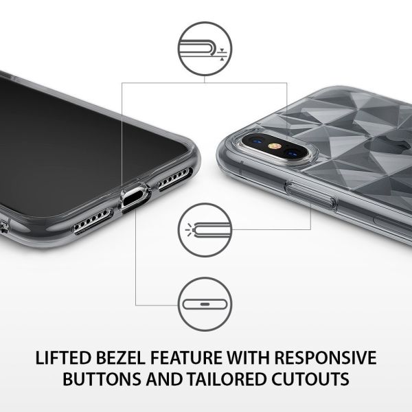 Ringke Air Prism 3D Elmas Yansıması iPhone X ile Uyumlu KIlıf  Black