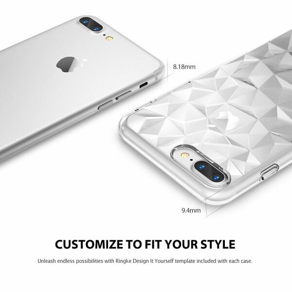 Ringke Air Prism 3D Elmas Yansıması iPhone 7/8 Plus ile Uyumlu KIlıf Smoke Black