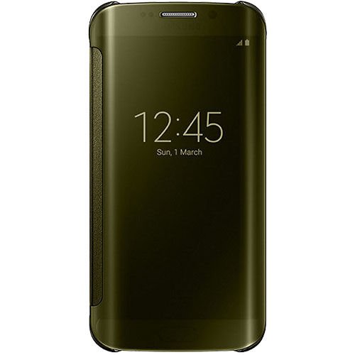Galaxy S6 Edge ile Uyumlu Clear View Cover Altın EF-ZG925BFEGWW (Out)