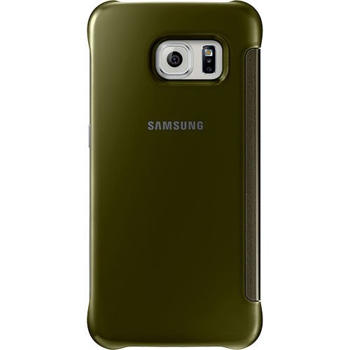Galaxy S6 Edge ile Uyumlu Clear View Cover Altın EF-ZG925BFEGWW (Out)