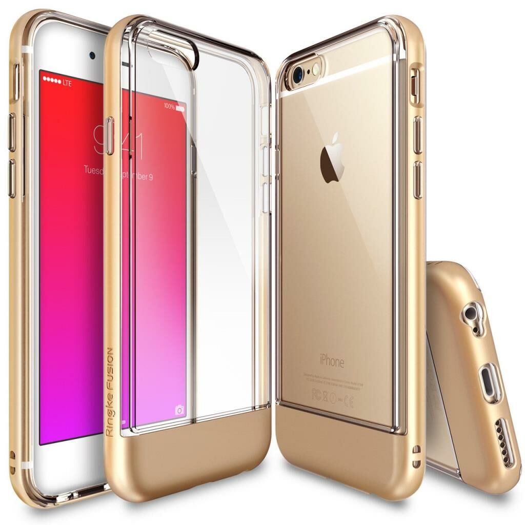 Ringke Fusion Frame iPhone 6s/ 6 ile Uyumlu Çerçeveli Bumper Kılıf Royal Gold