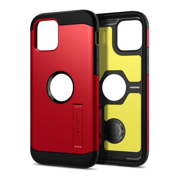 Spigen iPhone 12 / iPhone 12 Pro ile Uyumlu Kılıf Tough Armor Red