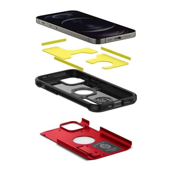 Spigen iPhone 12 / iPhone 12 Pro ile Uyumlu Kılıf Tough Armor Red