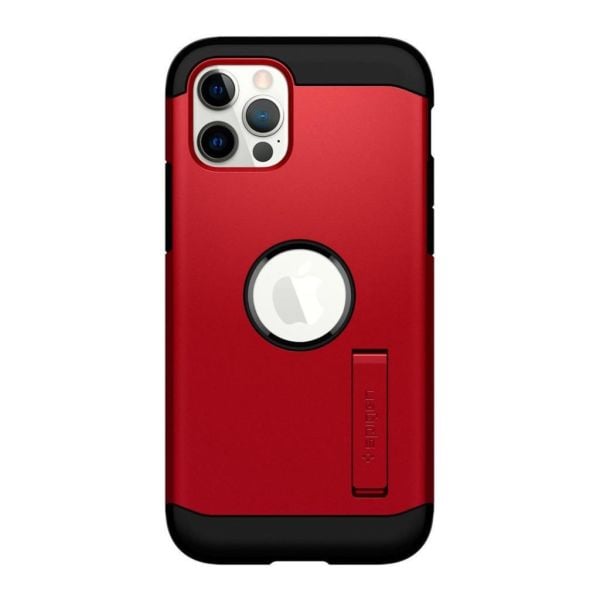 Spigen iPhone 12 / iPhone 12 Pro ile Uyumlu Kılıf Tough Armor Red
