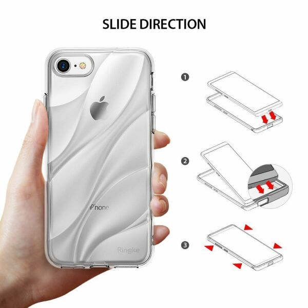 Ringke Flow iPhone 7/8 ile Uyumlu KIlıf Crystal Clear 3D Dalga Efekti Hafif Esnek Şeffaf Transparan