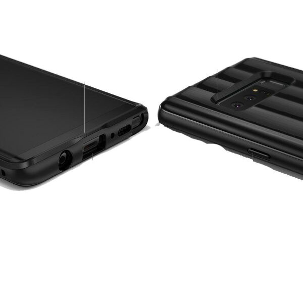 Ringke FlexS Pro Galaxy Note 8 ile Uyumlu KIlıf Black Titanyum Desen Metalik Tasarım TPU Tam Koruma