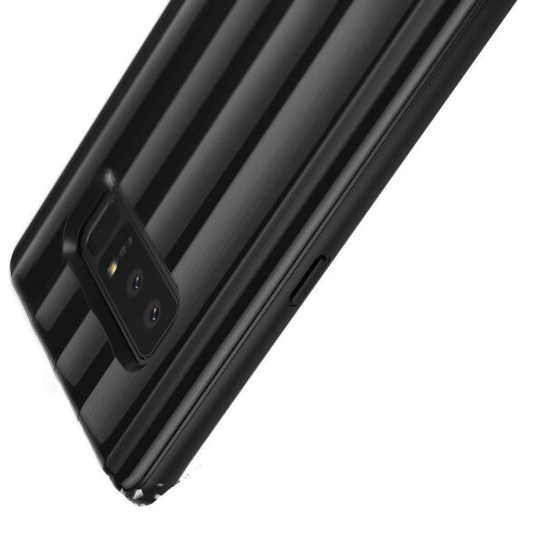 Ringke FlexS Pro Galaxy Note 8 ile Uyumlu KIlıf Black Titanyum Desen Metalik Tasarım TPU Tam Koruma