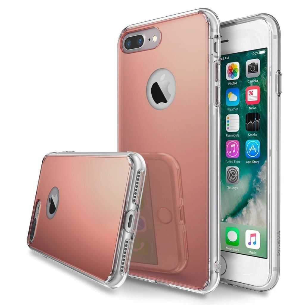 Ringke Mirror Fusion İphone 7 Plus ile Uyumlu Aynalı Kılıf Rose Gold Extra Darbe Emici