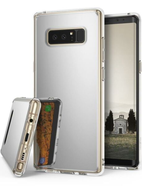 Ringke Mirror Fusion Galaxy Note 8 ile Uyumlu Aynalı Kılıf Silver Extra Darbe Emici